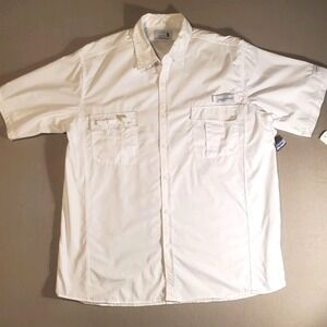 Men's XXXL White NWT Oakwood vented Fishing Shirt Short Sleeve  Size 3X